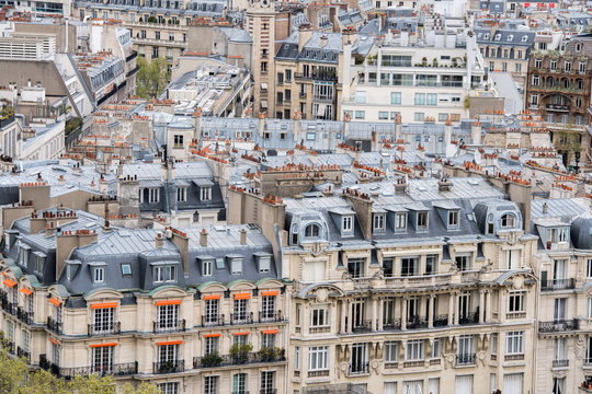paris roofs and building cityview