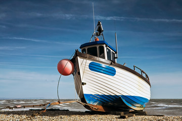 Fishing boat on Dungeness beach