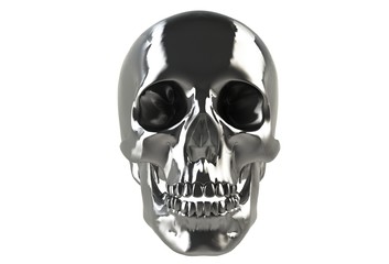 Human skull on isolated white background