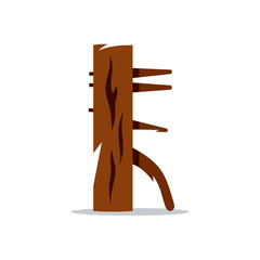 Vector Martial training dummy Cartoon Illustration.