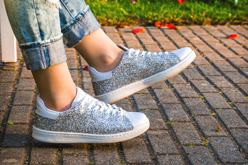 shiny female shoes