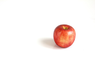 Red apple on white background
