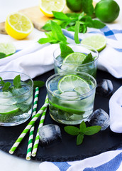 Fresh lemonade in a glass