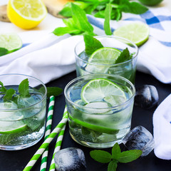 Fresh lemonade in a glass