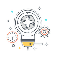 Light bulb and team work concept illustration
