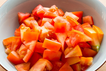 Slices of tomato in closeup