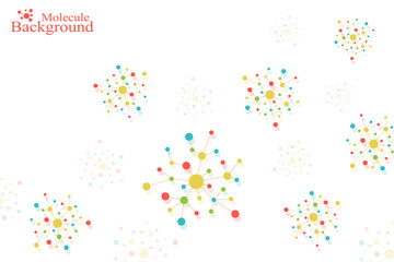 Molecule DNA and communication background. Connected lines with dots. Geometric abstract composition neuron. Concept science, connection, chemistry, biology, medicine, technology. Vector illustration