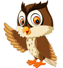 Naklejka premium illustration of cute owl cartoon