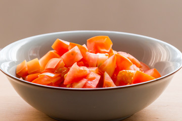 Slices of tomato in closeup