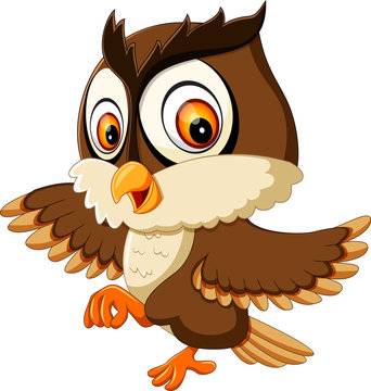 illustration of cute owl cartoon