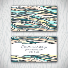 Abstract doodle business card template
