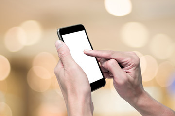 One using smartphone