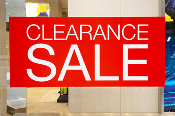 Clearance sale cut out in fashion mall - obrazy, fototapety, plakaty