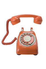 old telephone isolated on white background