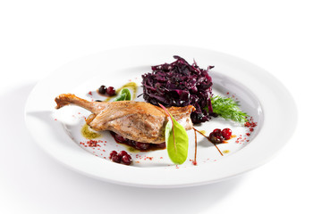 Duck Leg with Salad