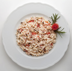 Risotto with Bacon beans tomato