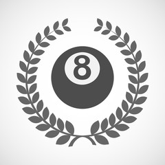 Isolated laurel wreath icon with  a pool ball