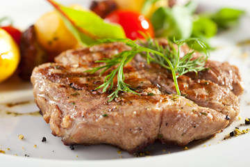 Pork with Vegetable Garnish