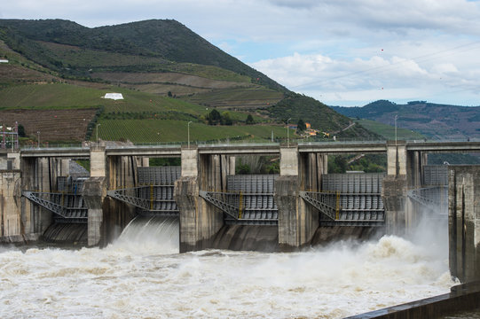 Hydroelectric dam, Douro Valley, Portugal