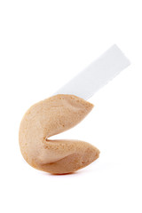 blank note on fortune cookie