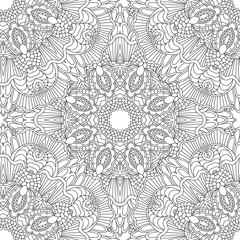 Coloring pages for adults.Decorative hand drawn doodle nature ornamental curl vector sketchy seamless pattern.