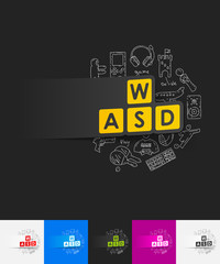 keypad paper sticker with hand drawn elements