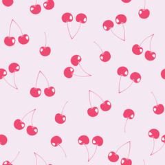 vector seamless texture with cherry