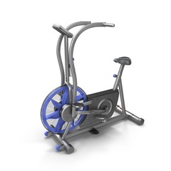 Stationary bike, gym machine over white. 3D illustration.