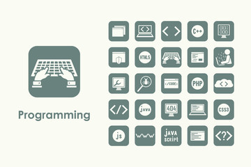 Set of programming simple icons