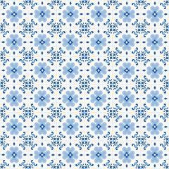 Traditional ornate portuguese tiles azulejos. Vintage seamless pattern. Abstract background vector