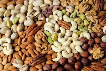 Varieties of nuts.