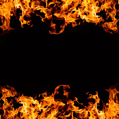 fire frame on black background - can use to display or montage product