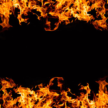 fire frame on black background - can use to display or montage product