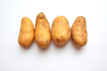 potato on white background