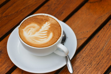 Close up of cappuccino coffee