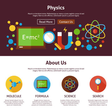 Physics Science Flat Web Design Template