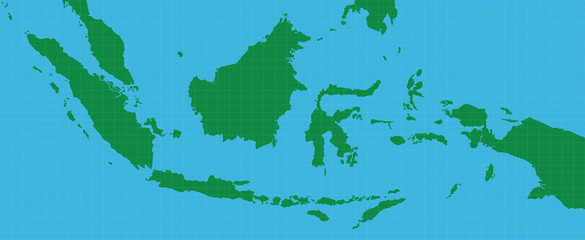 indonesia indonesian map with green and blue background