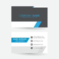 vector Modern simple light business card template with flat user
