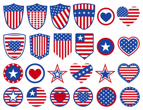 Set of USA symbols