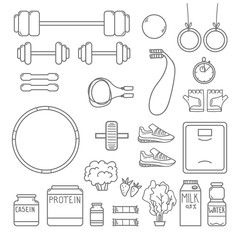 Hand-drawn vector illustration - Fitness and Health icons.