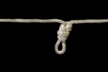 rope knot on a black background