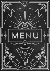 Trendy Pizza Menu Design with Linear Icons