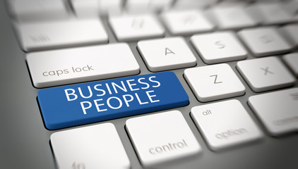 "BUSINESS PEOPLE" on a key on a modern keyboard