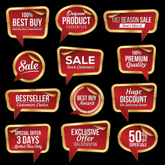 Luxury Sale Stickers Collection. Scroll Paper.