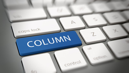 Word "COLUMN" on a key on a modern keyboard