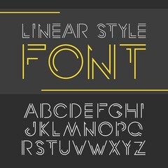 Fototapeta na wymiar Vector linear font - simple and minimalistic alphabet in line style