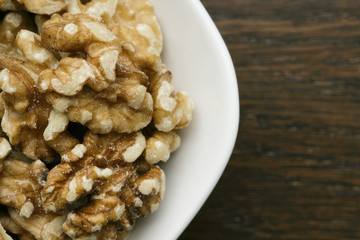 a bowl of walnuts