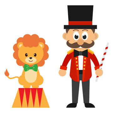 circus man and lion