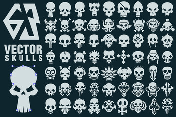 Skull Vector Shapes Collection - Powered by Adobe