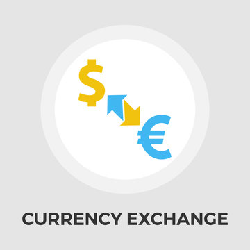 Currency exchange vector flat icon